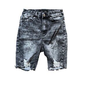Almost Famous Juniors 1 Distressed Black‎ Denim Shorts